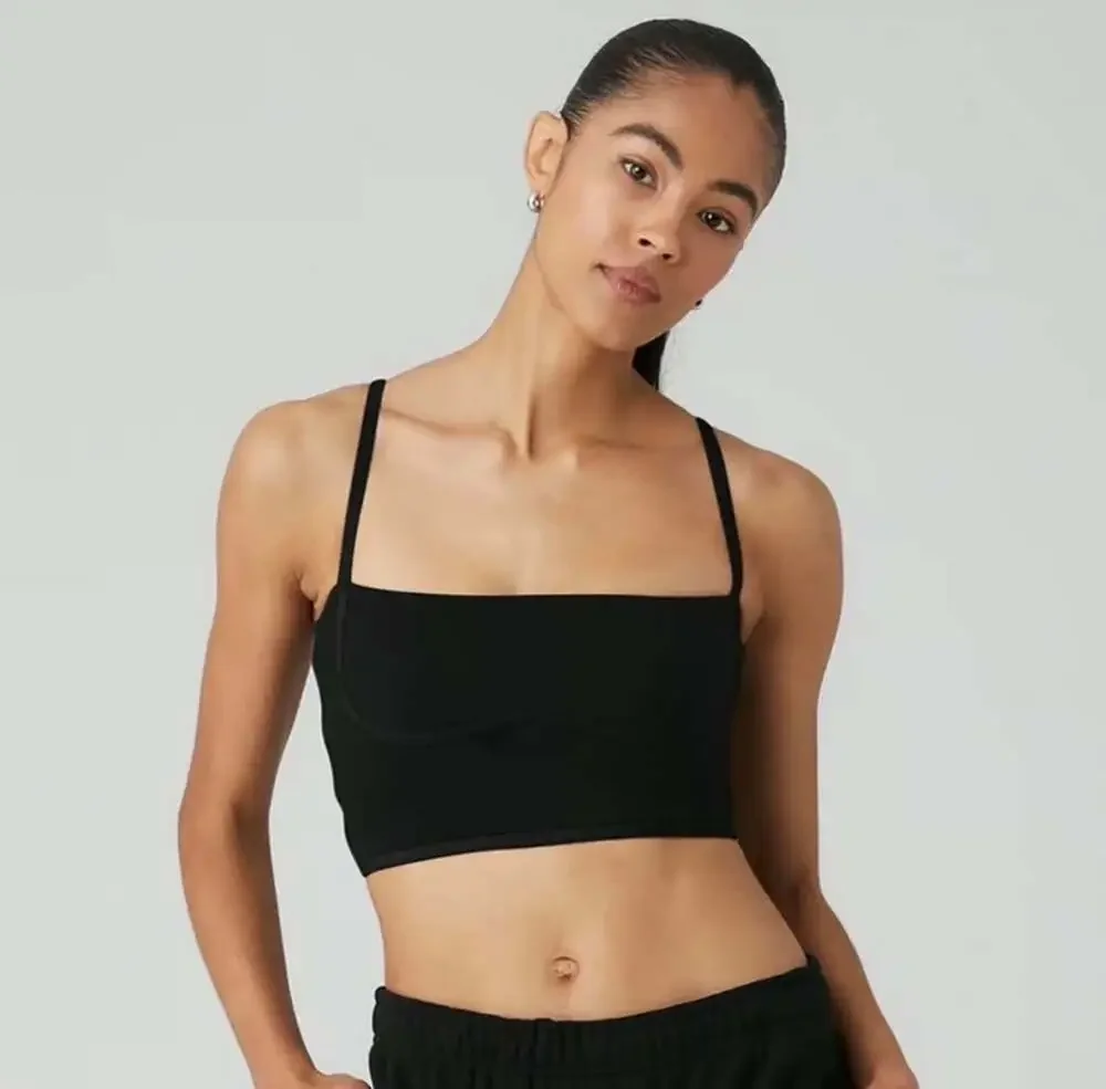 Alo Yoga Airbrush Streamlined Bra Tank in Black Size Small
